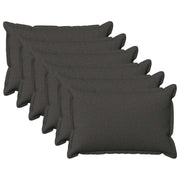 Kussenslopen 30x50 cm donkergrijs 6 stuks faux linnen