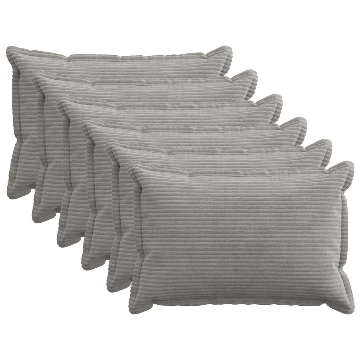 Kussensloop 6 st HOUTEN Lichtgrijs 30 x 50 cm corduroy