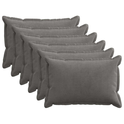 Kussensloop 6 st HOUTEN Donkergrijs 30 x 50 cm corduroy