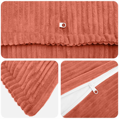 Kussensloop 6 st HOUTEN Rood-oranje 30 x 50 cm corduroy