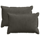 Kussensloop 30x50 cm antraciet corduroy (2 st)