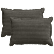 Kussensloop 30x50 cm antraciet corduroy (2 st)