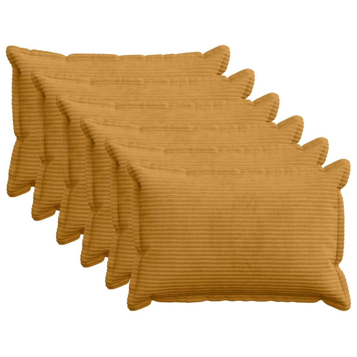 Kussensloop 6 st HOUTEN Geel 30 x 50 cm corduroy