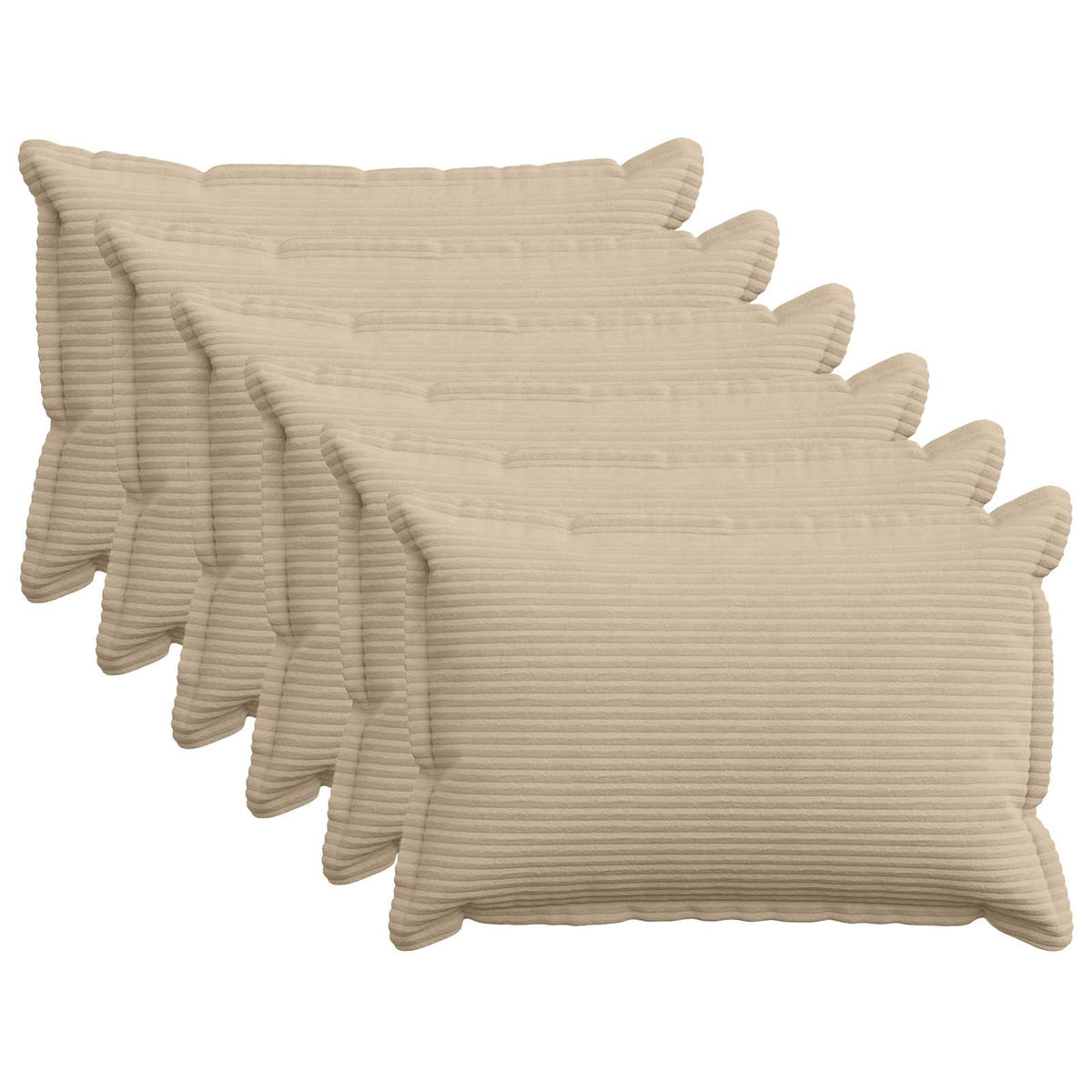 Kussensloop 6 st HOUTEN Taupe 30 x 50 cm corduroy
