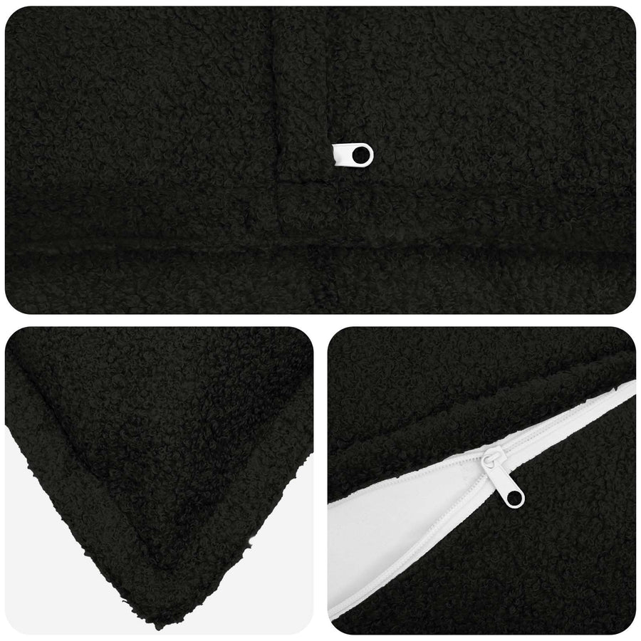 Kussensloop 6 pcs HOUTEN Zwart 30 x 50 cm Bouclé