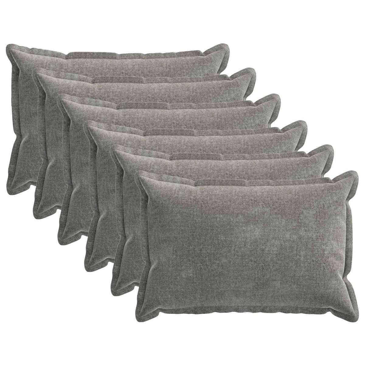 Kussensloop 6 st HOUTEN Donkergrijs 30 x 50 cm Chenille Stof