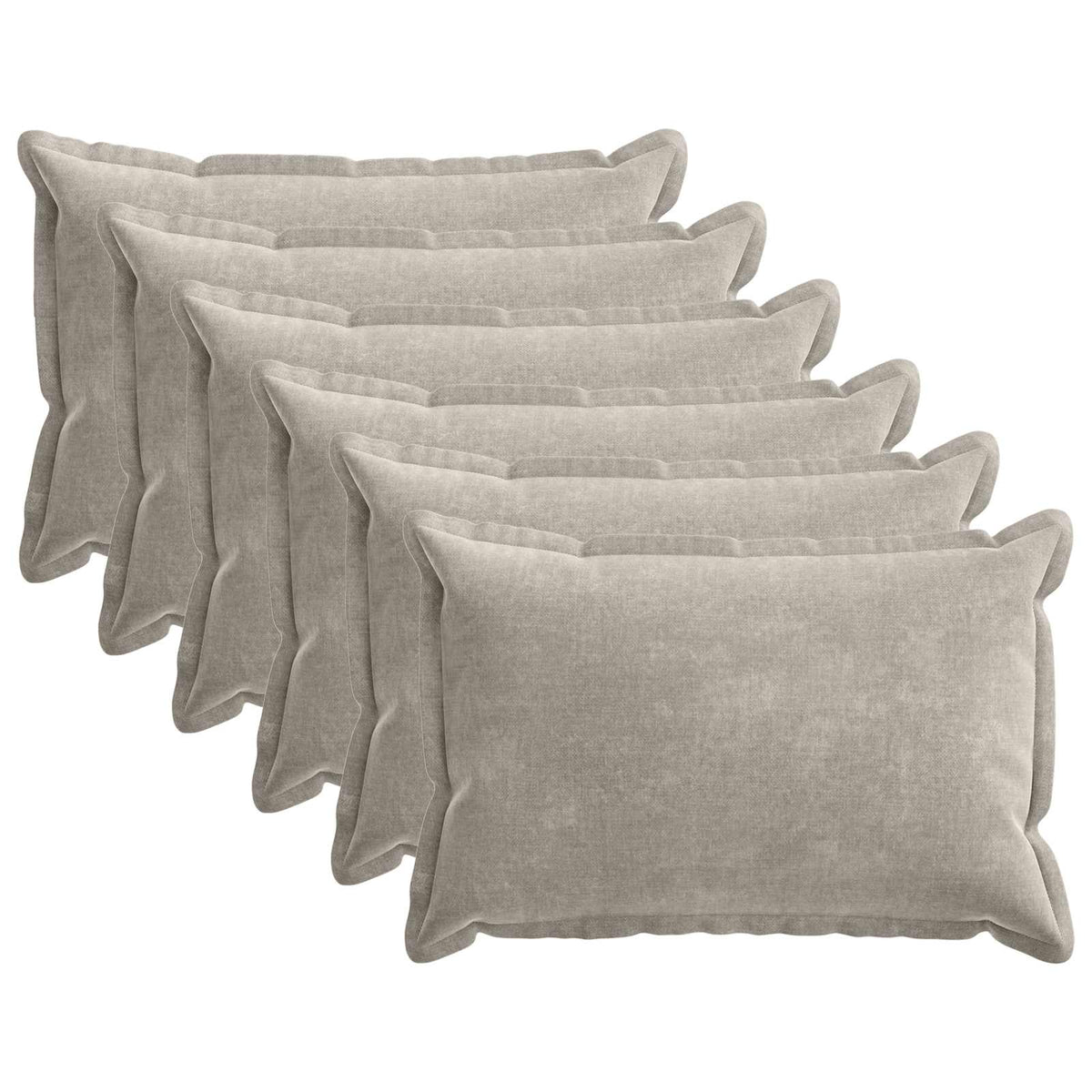 Kussensloop 6 st HOUTEN Lichtgrijs 30 x 50 cm Chenille Stof