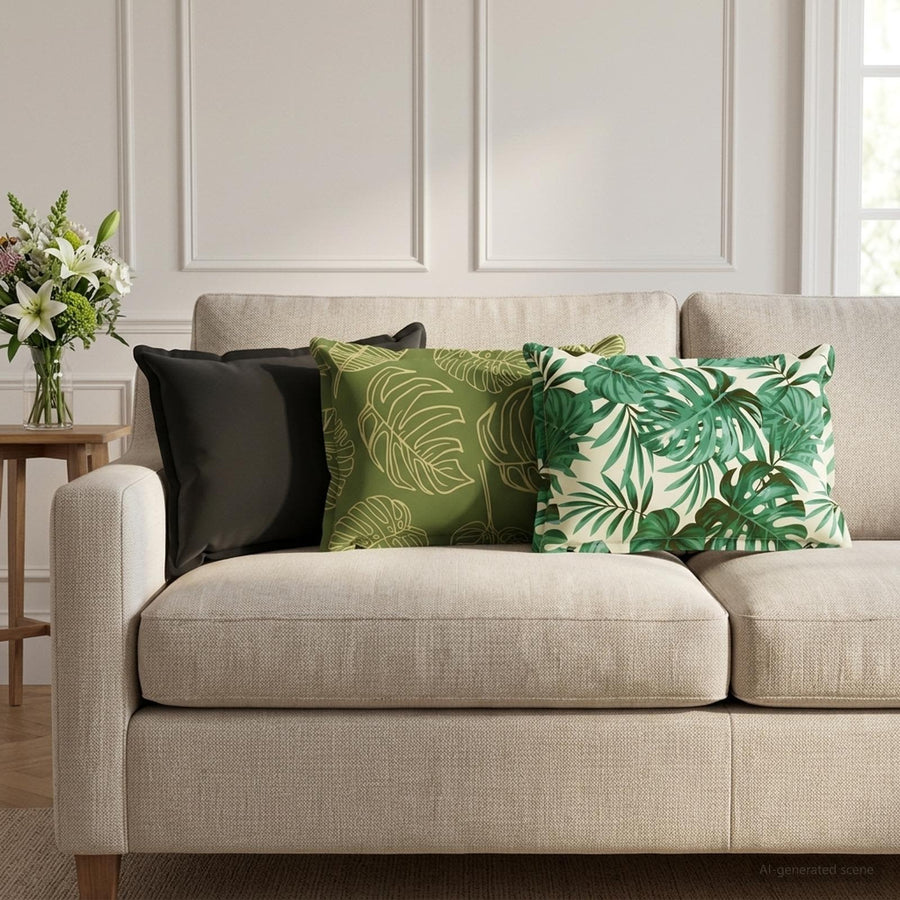 Kussensloop 6 st HOUTEN Bladontwerp 40 x 60 cm Polyester