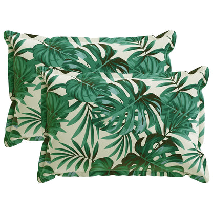 Kussensloop 2 st HOUTEN Bladpatroon 30 x 50 cm Polyester