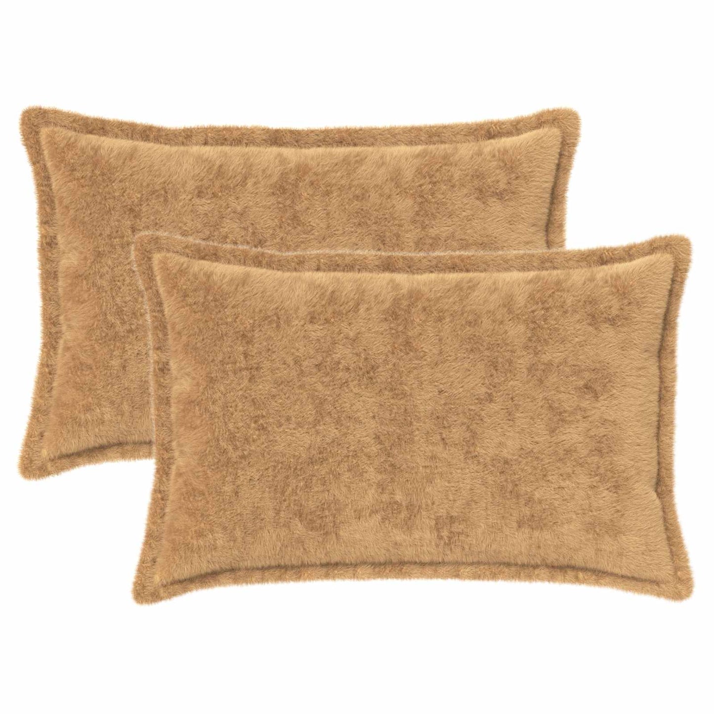 Kussensloop 2 st HOUTEN Taupe 30 x 50 cm Nep Konijnenbont