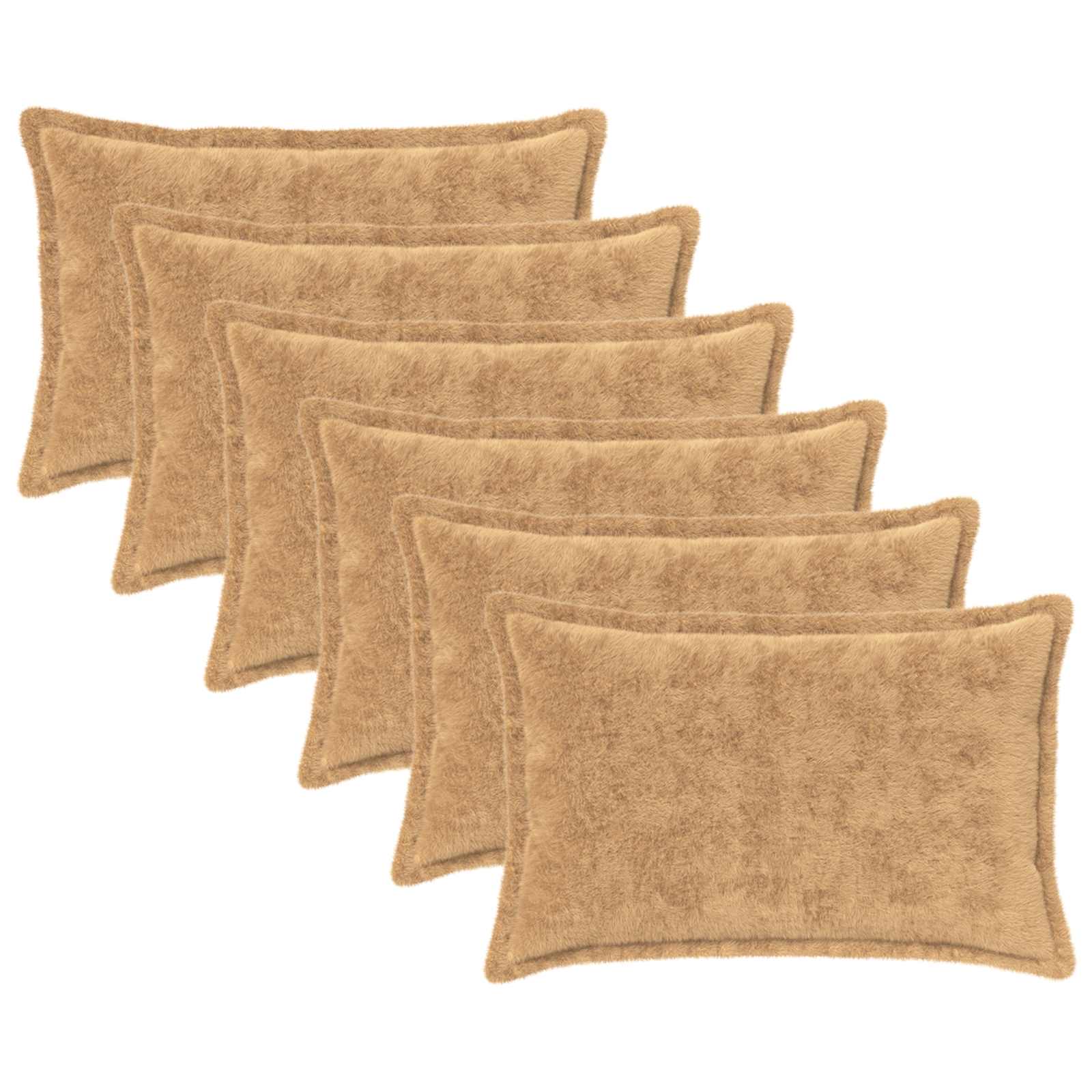 Kussensloop 6 st HOUTEN Taupe 30 x 50 cm Nep Konijnenbont