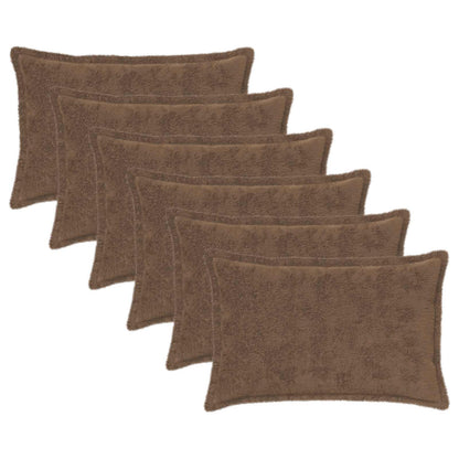 Kussensloop 6 st HOUTEN Licht Bruin 30 x 50 cm Nep Konijnenbont
