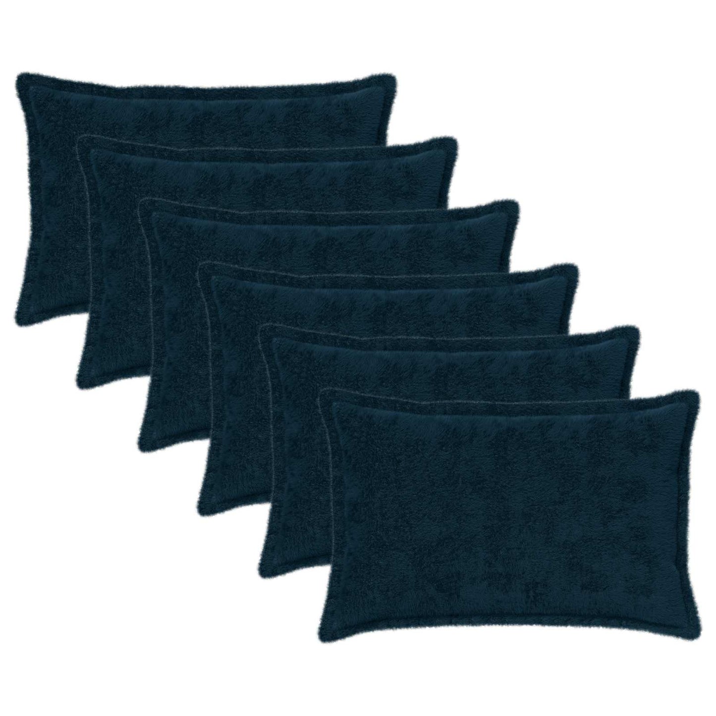 Kussensloop 6 st HOUTEN Marineblauw 30 x 50 cm Nep Konijnenbont
