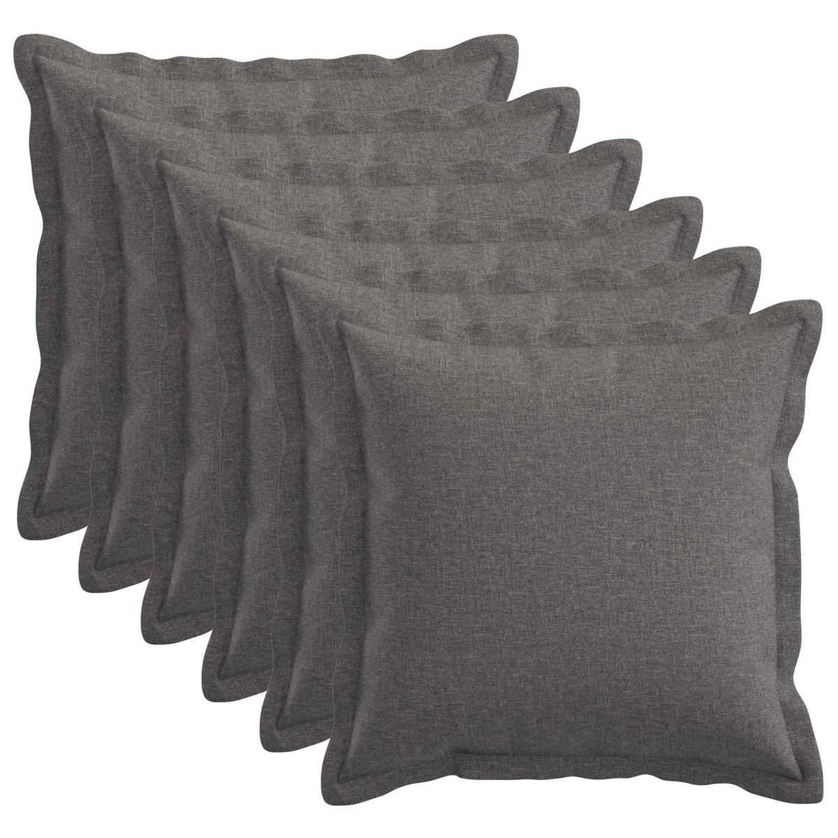 Kussensloop 6 st HOUTEN Lichtgrijs 35 x 35 cm Faux Linnen
