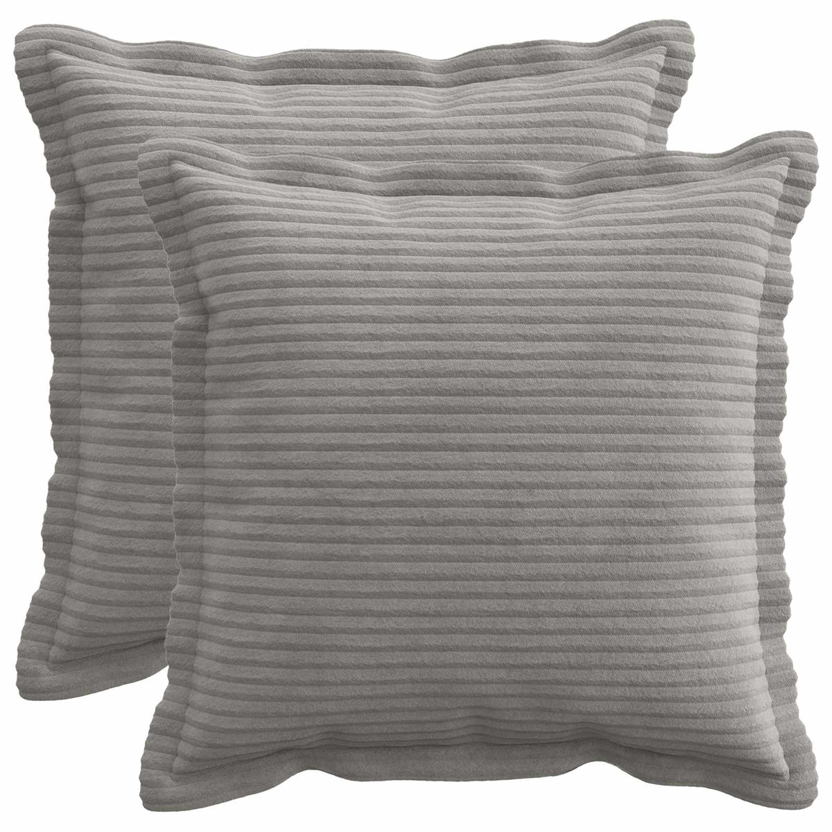 Kussensloop 2 st HOUTEN Lichtgrijs 35 x 35 cm corduroy