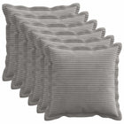 Kussensloop 6 st 35x35 cm lichtgrijs corduroy