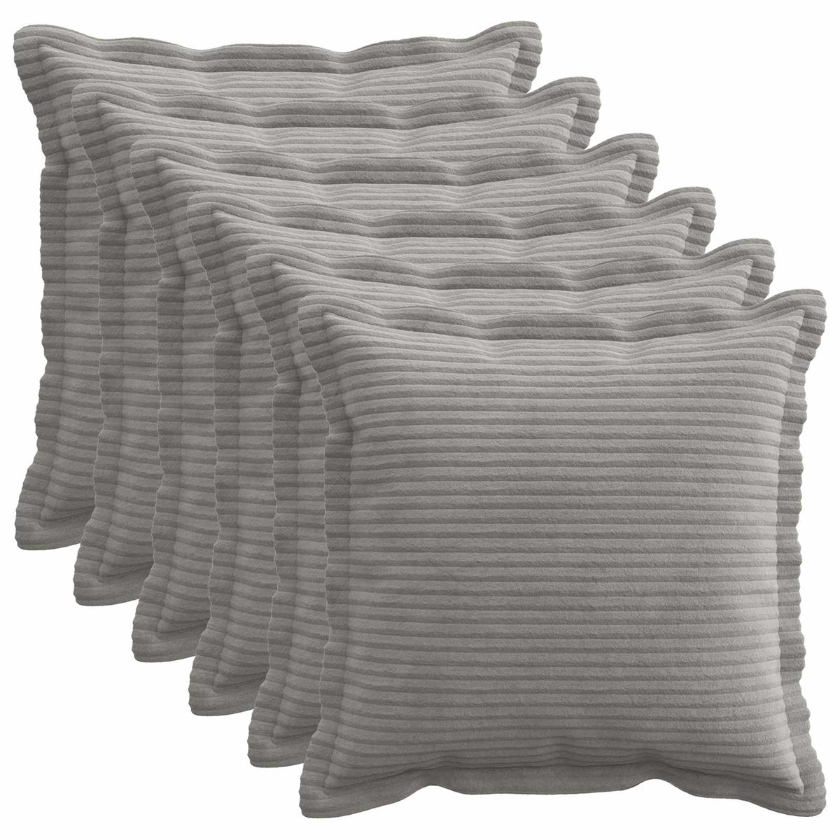 Kussensloop 6 st HOUTEN Lichtgrijs 35 x 35 cm corduroy