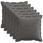Kussensloop 6 st donkergrijs 35x35 cm corduroy