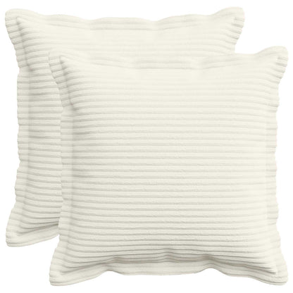 Kussensloop 2 st HOUTEN Crèmekleurig 35 x 35 cm corduroy