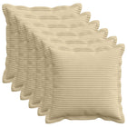 Kussenslopen set van 6 lichtgroen grijs 35x35 cm corduroy