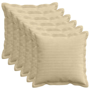 Kussenslopen set van 6 lichtgroen grijs 35x35 cm corduroy