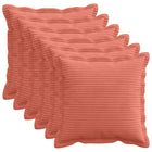 Kussensloop 6 st rood-oranje corduroy 35x35 cm