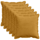 Kussensloop set van 6 geel 35x35 cm corduroy