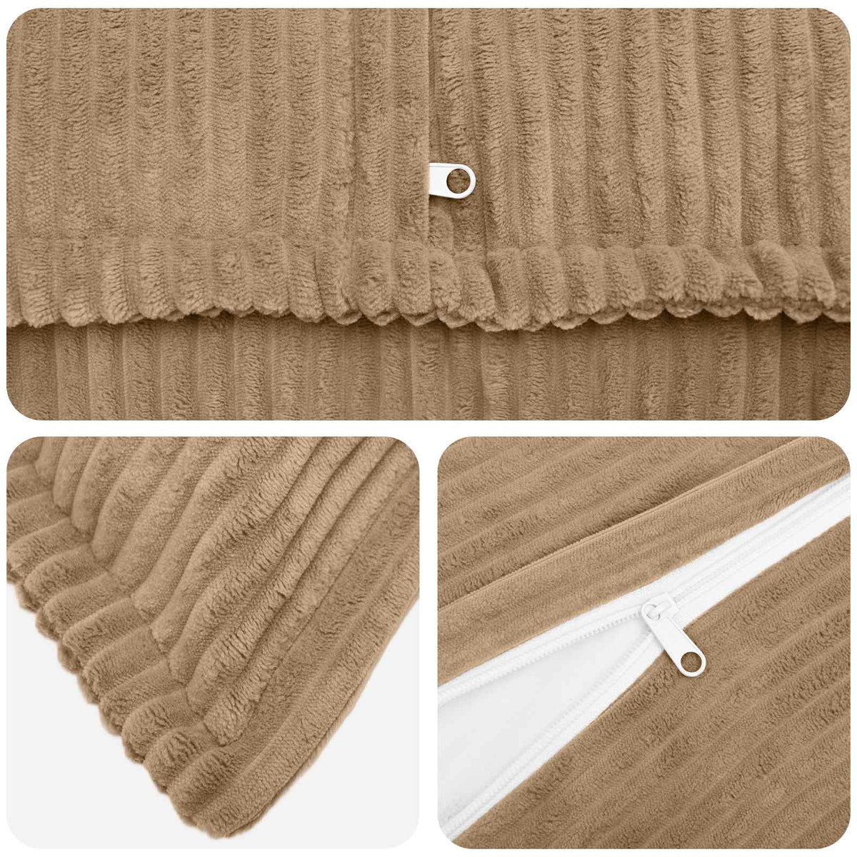 Kussensloop 6 st HOUTEN Bruin 35 x 35 cm corduroy