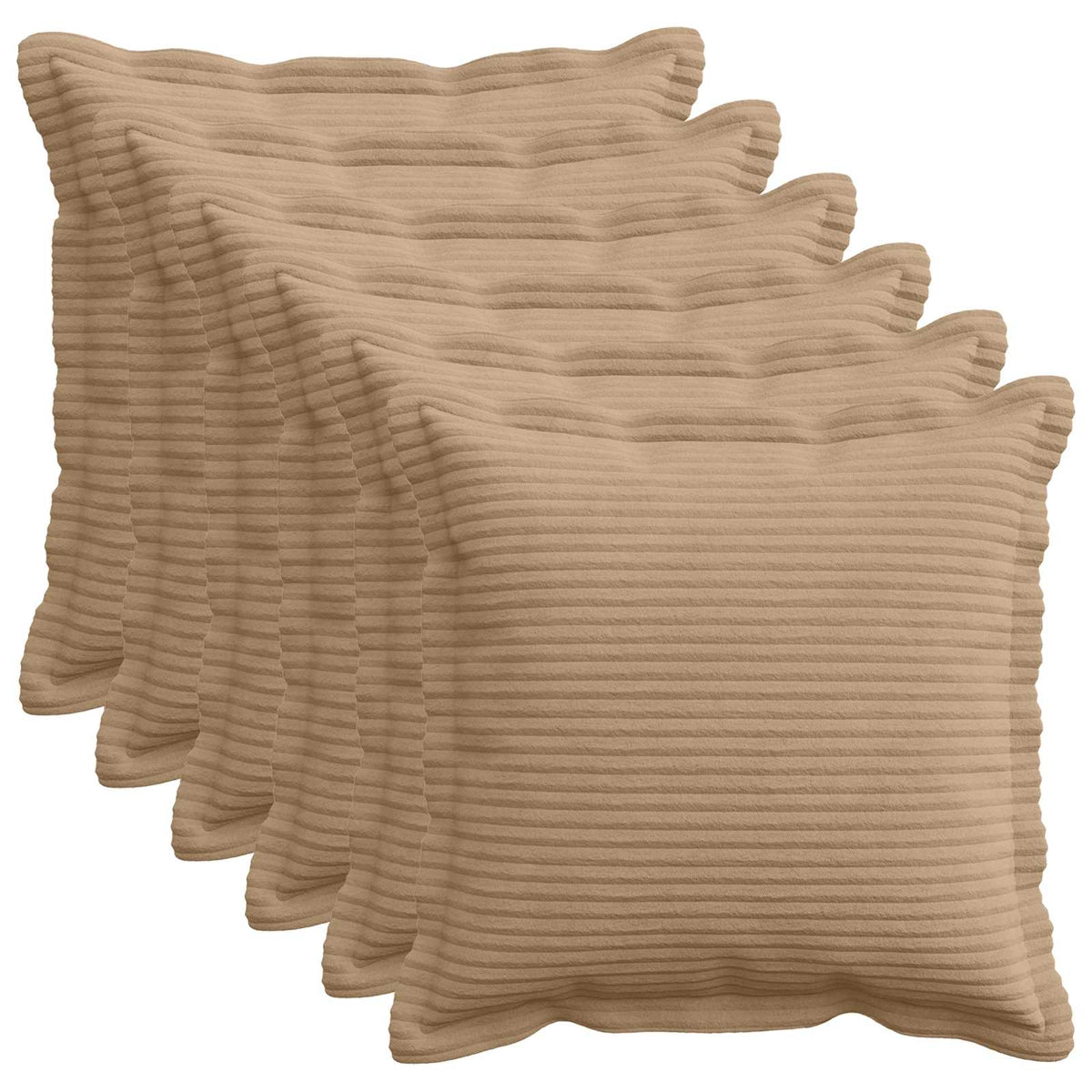 Kussensloop 6 st HOUTEN Bruin 35 x 35 cm corduroy