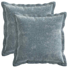 Kussensloop 35x35 cm lichtblauw chenille (2 stuks)