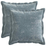 Kussensloop 35x35 cm lichtblauw chenille (2 stuks)