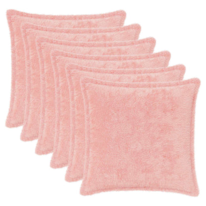 Kussensloop 6 st HOUTEN Roze 35 x 35 cm Nep Konijnenbont