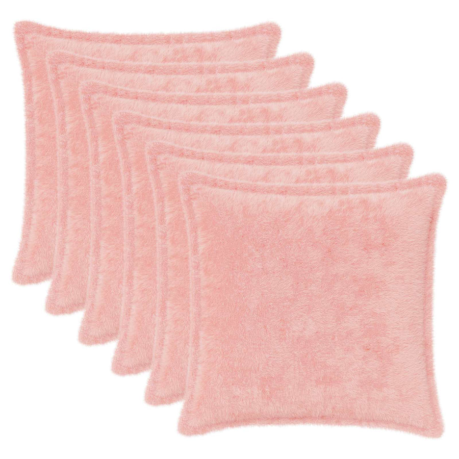 Kussensloop 6 st HOUTEN Roze 35 x 35 cm Nep Konijnenbont