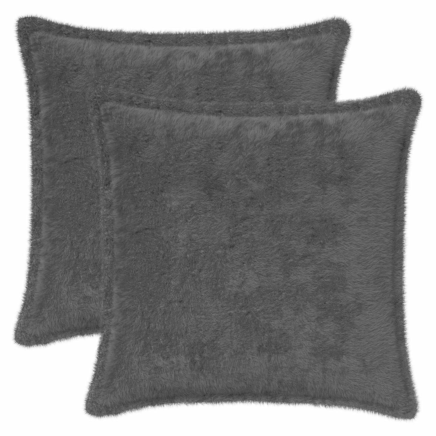 Kussensloop 2 st HOUTEN Donkergrijs 35 x 35 cm Nep Konijnenbont