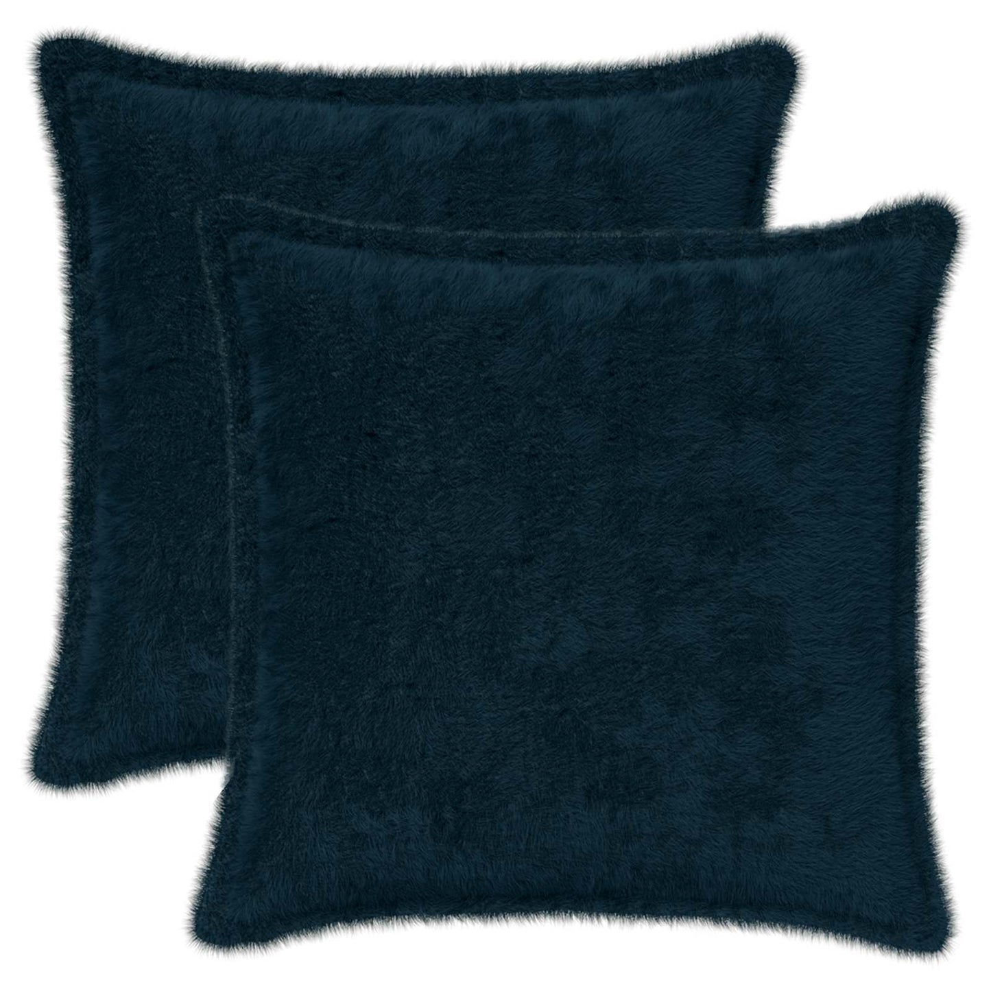 Kussensloop 2 st HOUTEN Marineblauw 35 x 35 cm Nep Konijnenbont