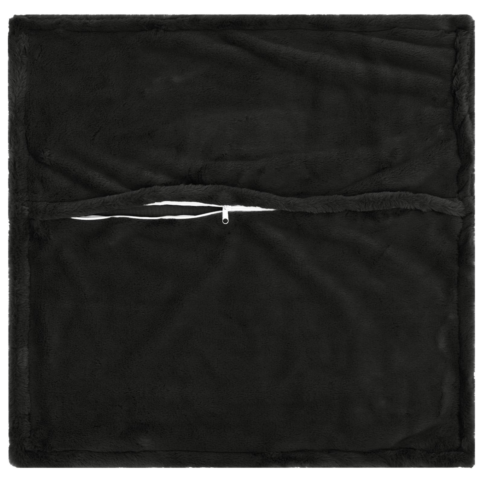 Kussensloop 2 st HOUTEN Zwart 35 x 35 cm Nep Konijnenbont