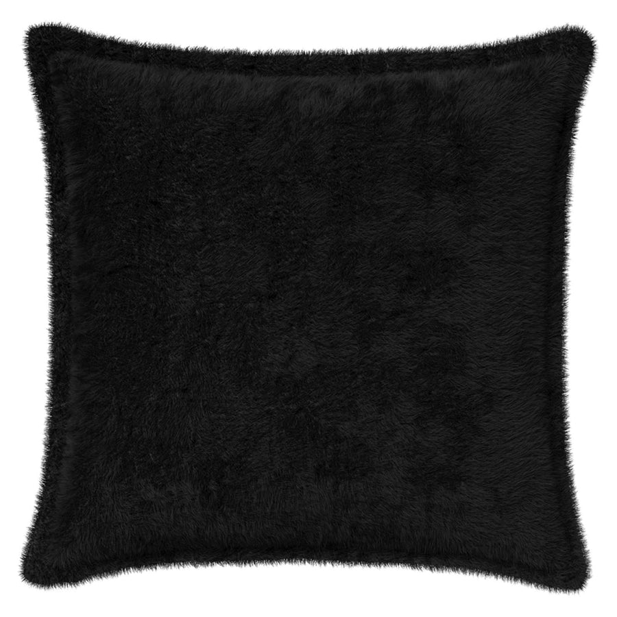 Kussensloop 2 st HOUTEN Zwart 35 x 35 cm Nep Konijnenbont
