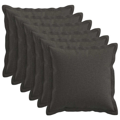 Kussensloop 6 pcs HOUTEN Donkergrijs 40 x 40 cm Faux Linnen