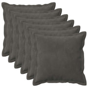 Kussensloop 40x40 cm donkergrijs fluweel (6 stuks)