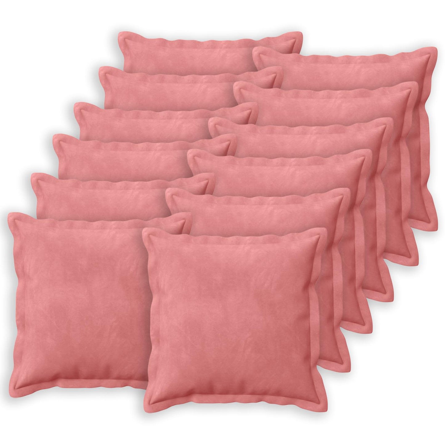Kussensloop 12 pcs HOUTEN Roze 40 x 40 cm Fluweel