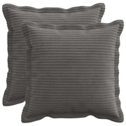 Kussensloop 40x40 cm donkergrijs corduroy (2 st)