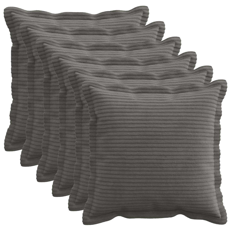 Kussensloop 6 st HOUTEN Donkergrijs 40 x 40 cm corduroy