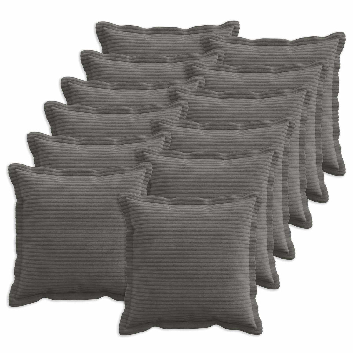 Kussensloop 12 st HOUTEN Donkergrijs 40 x 40 cm corduroy