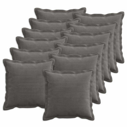 Kussensloop 12 st HOUTEN Donkergrijs 40 x 40 cm corduroy