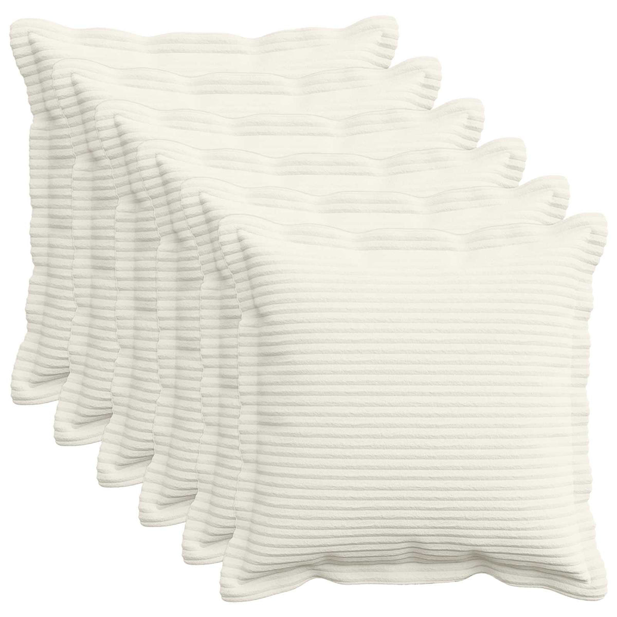 Kussensloop 6 st HOUTEN Crèmekleurig 40 x 40 cm corduroy