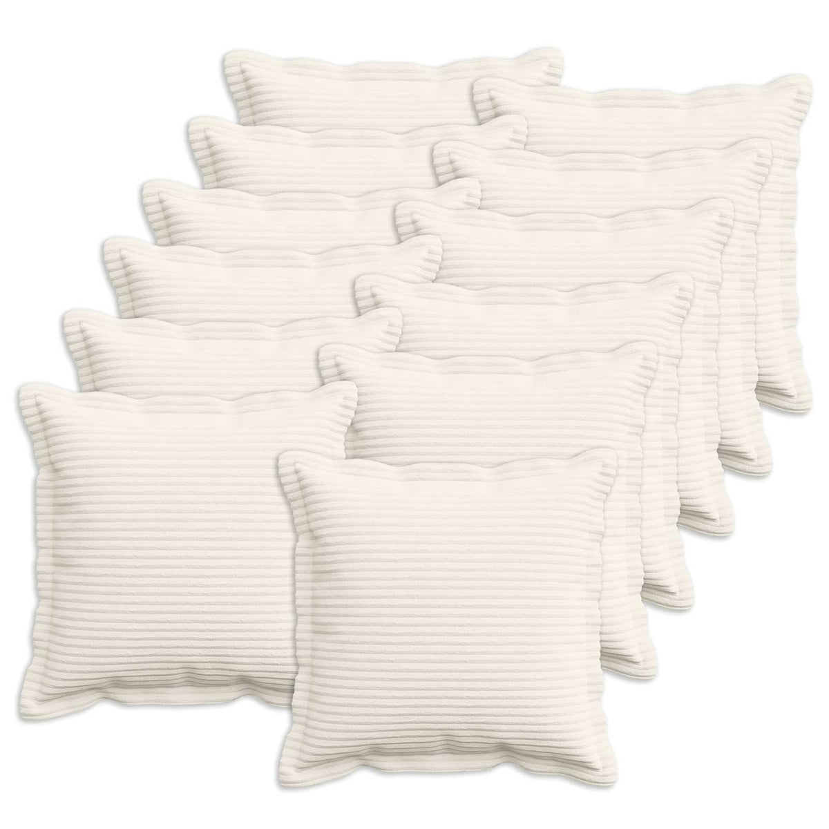 Kussensloop 12 st HOUTEN Crèmekleurig 40 x 40 cm corduroy