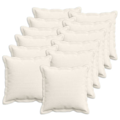 Kussensloop 12 st HOUTEN Crèmekleurig 40 x 40 cm corduroy