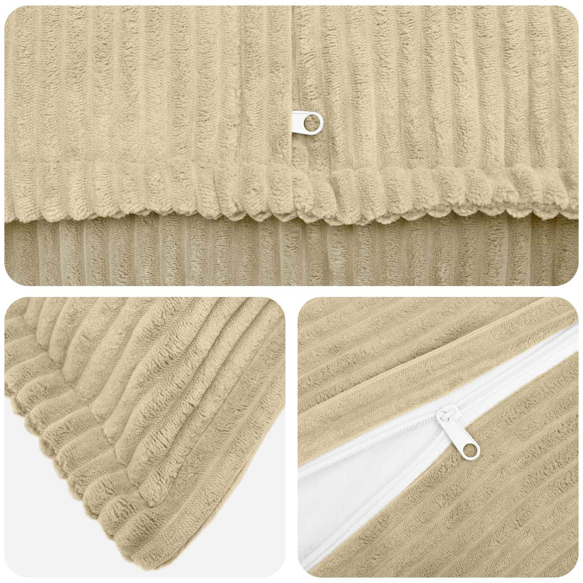 Kussensloop 12 st HOUTEN Lichtgroen Grijs 40 x 40 cm corduroy