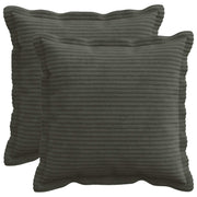 Kussensloop 40x40 cm antraciet corduroy (2 stuks)