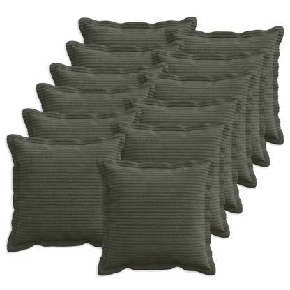 Kussensloop 12 st HOUTEN Antraciet 40 x 40 cm corduroy